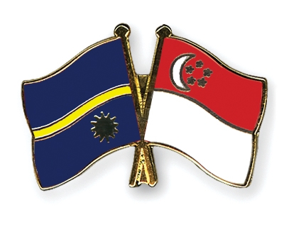 Fahnen Pins Nauru Singapur