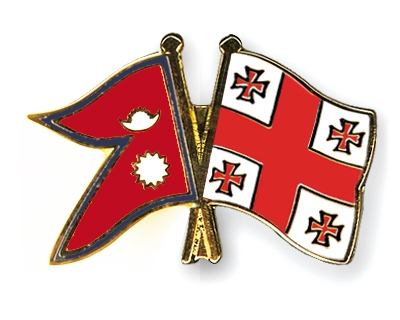 Fahnen Pins Nepal Georgien