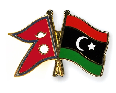 Fahnen Pins Nepal Libyen