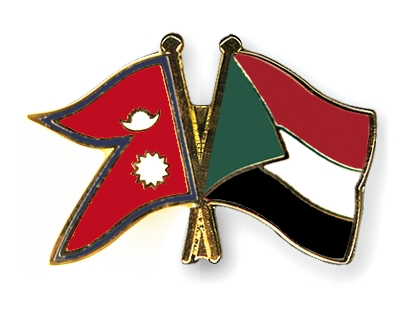 Fahnen Pins Nepal Sudan