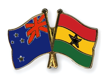 Fahnen Pins Neuseeland Ghana