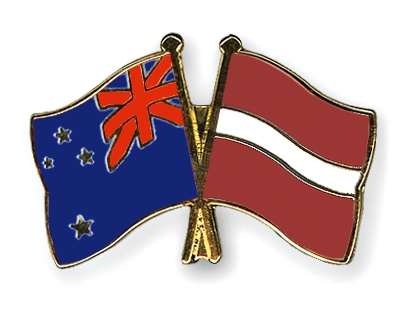 Fahnen Pins Neuseeland Lettland