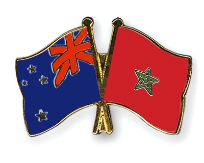 Fahnen Pins Neuseeland Marokko