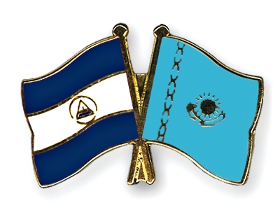 Fahnen Pins Nicaragua Kasachstan