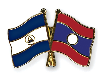 Fahnen Pins Nicaragua Laos