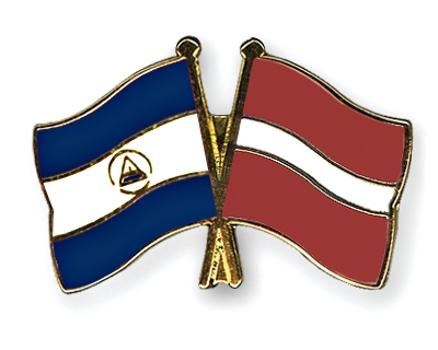 Fahnen Pins Nicaragua Lettland