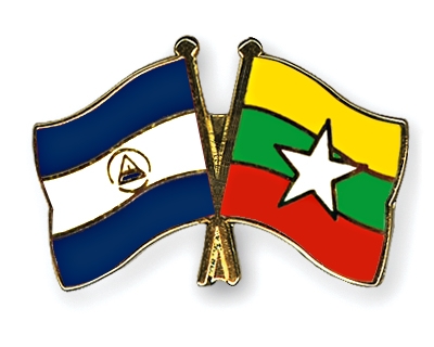Fahnen Pins Nicaragua Myanmar