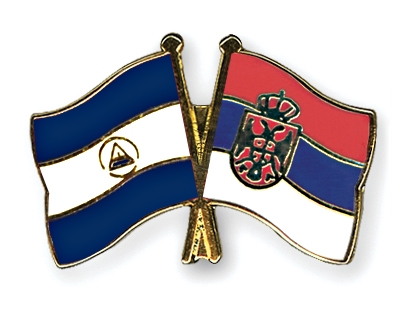 Fahnen Pins Nicaragua Serbien