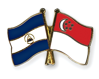Fahnen Pins Nicaragua Singapur