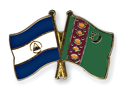 Fahnen Pins Nicaragua Turkmenistan