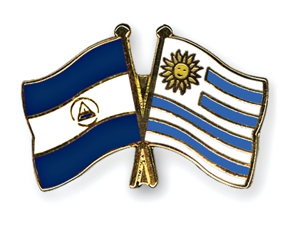 Fahnen Pins Nicaragua Uruguay