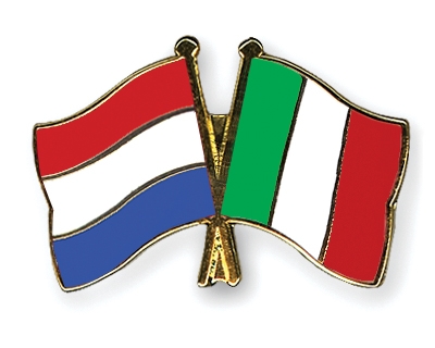 Fahnen Pins Niederlande Italien