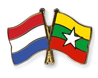 Fahnen Pins Niederlande Myanmar