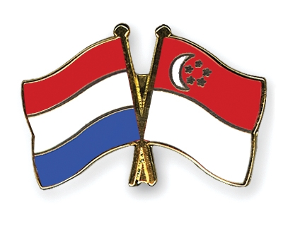 Fahnen Pins Niederlande Singapur