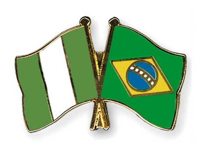 Fahnen Pins Nigeria Brasilien