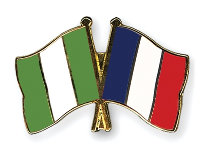 Fahnen Pins Nigeria Frankreich
