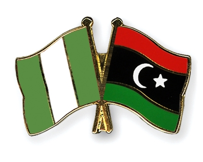Fahnen Pins Nigeria Libyen