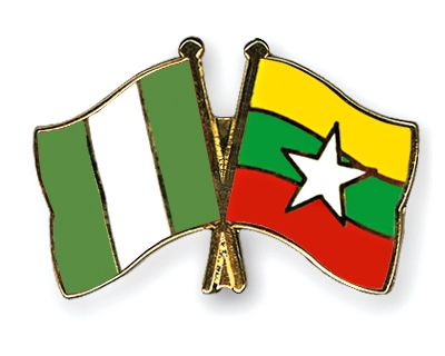 Fahnen Pins Nigeria Myanmar