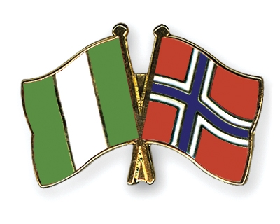 Fahnen Pins Nigeria Norwegen