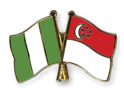 Fahnen Pins Nigeria Singapur