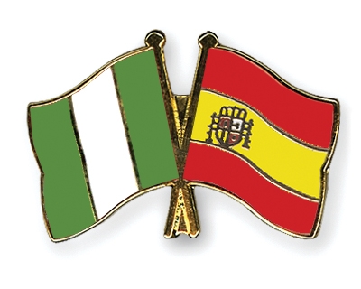 Fahnen Pins Nigeria Spanien
