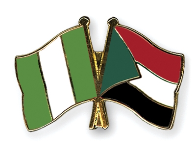 Fahnen Pins Nigeria Sudan
