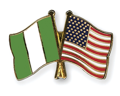 Fahnen Pins Nigeria USA