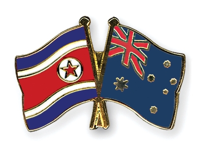 Fahnen Pins Nordkorea Australien