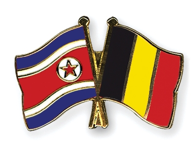 Fahnen Pins Nordkorea Belgien