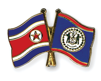 Fahnen Pins Nordkorea Belize