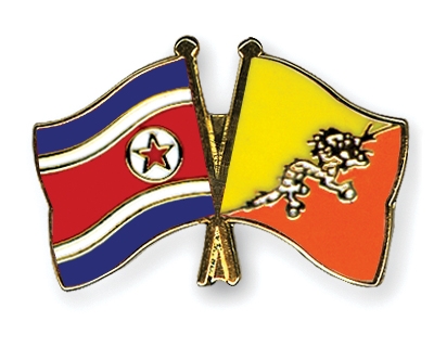 Fahnen Pins Nordkorea Bhutan