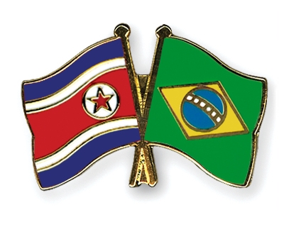 Fahnen Pins Nordkorea Brasilien