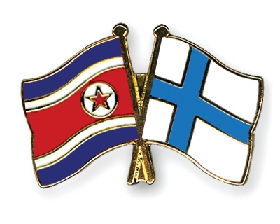 Fahnen Pins Nordkorea Finnland