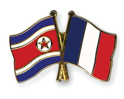 Fahnen Pins Nordkorea Frankreich