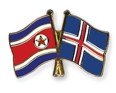 Fahnen Pins Nordkorea Island