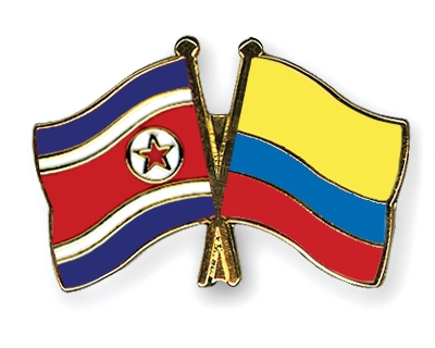 Fahnen Pins Nordkorea Kolumbien