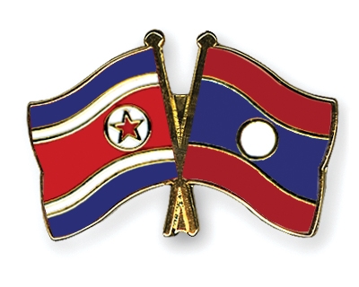 Fahnen Pins Nordkorea Laos