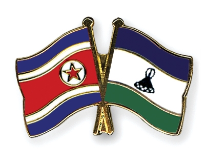Fahnen Pins Nordkorea Lesotho