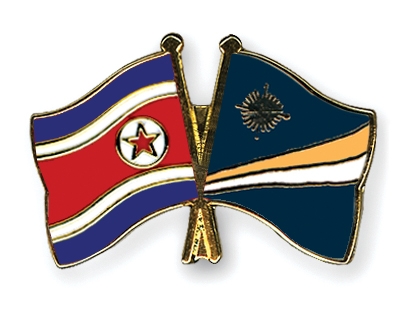 Fahnen Pins Nordkorea Marshallinseln