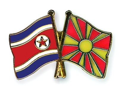 Fahnen Pins Nordkorea Mazedonien