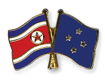 Fahnen Pins Nordkorea Mikronesien
