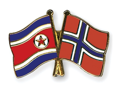 Fahnen Pins Nordkorea Norwegen