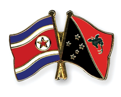 Fahnen Pins Nordkorea Papua-Neuguinea