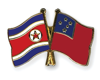 Fahnen Pins Nordkorea Samoa