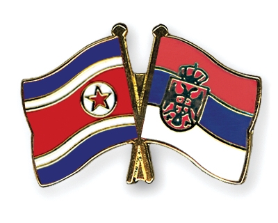 Fahnen Pins Nordkorea Serbien
