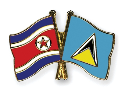 Fahnen Pins Nordkorea St-Lucia