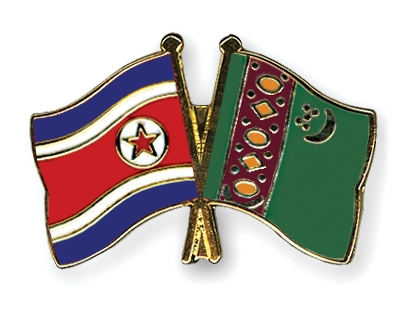 Fahnen Pins Nordkorea Turkmenistan