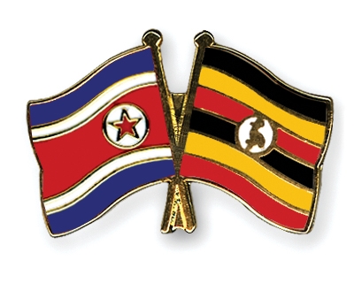 Fahnen Pins Nordkorea Uganda