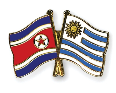 Fahnen Pins Nordkorea Uruguay