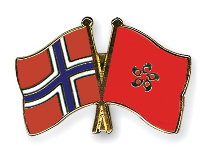 Fahnen Pins Norwegen Hong-Kong